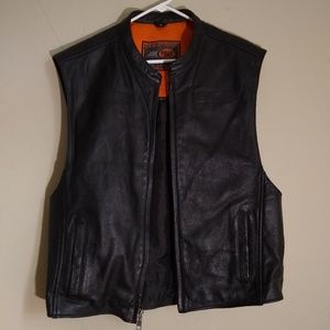 Leather Motorcycle Vest- M